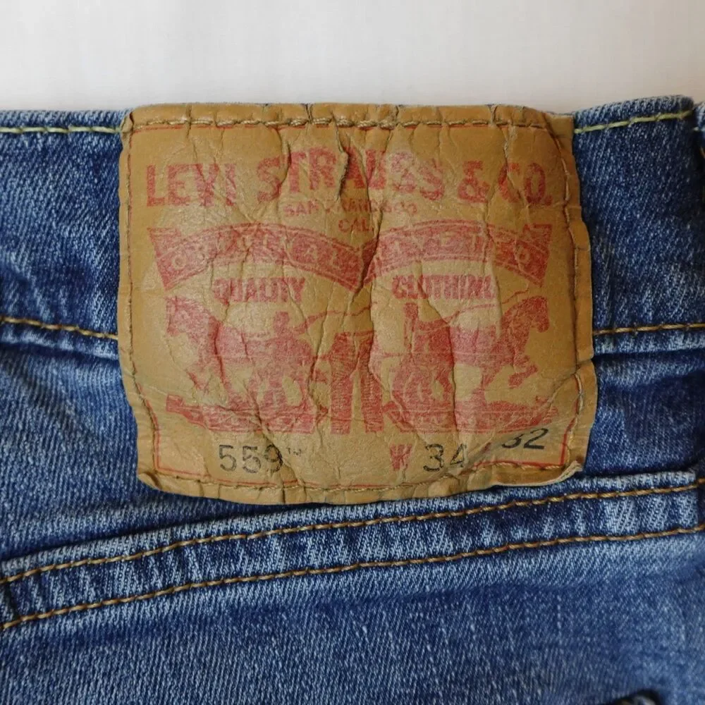 Levi's 559 Relaxed Straight Jeans Men's 34x29 Blue Denim Casual Comfort Fit